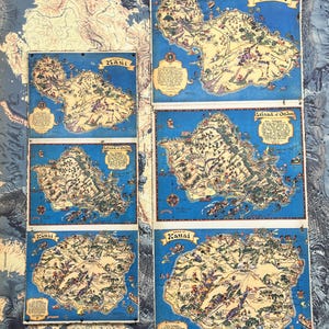Hawaii vintage map, fine cotton canvas, ready to hang