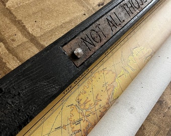 Adventurers world map, Not all those who wander are lost, 67"x39", travelers family gift
