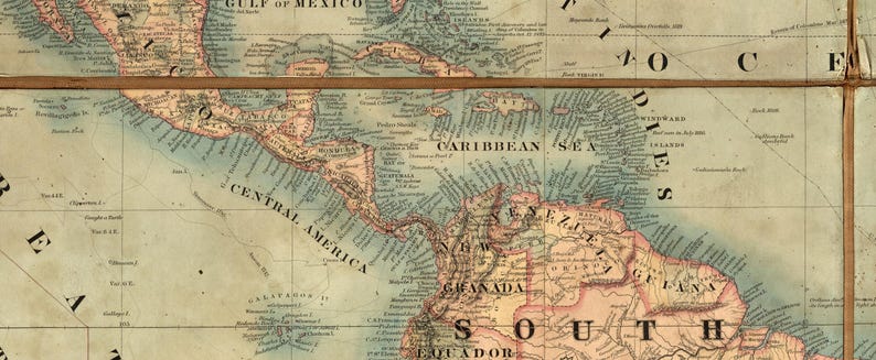 Large Antique World Map Canvas, Victorian Style Wall Art, Vintage Decor, 96 x 57 Inches image 17