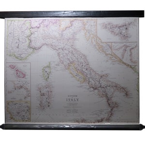 Souvenir aus Italien, Landkarte des Königreichs Italien, Karte aus italienischem Ahornholz, Sizilien, Sardegna, Rom