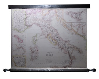 Italian souvenir, Kingdom of Italy map, Italian maple wood, Sicily, Sardegna, Rome