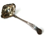 Vintage Sheffield Silverplate Ladle - Fancy Fluted Large Ladle - Kings Pattern