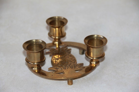 Brass 3 Taper Candle Ring Vintage Brass Candle Holder Brass