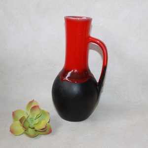 Canadian Pottery Jug Vase Black and Red Pottery image 2