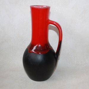 Canadian Pottery Jug Vase Black and Red Pottery image 3