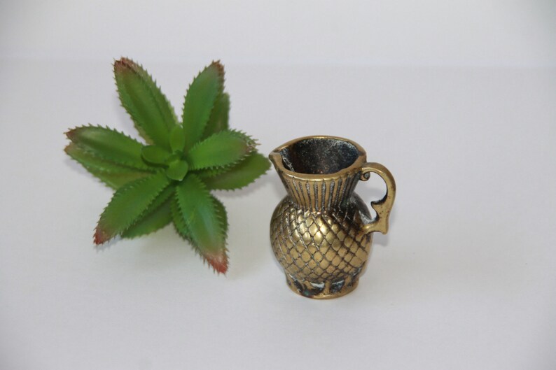 Scottish Thistle Design English Brass Miniature Jug