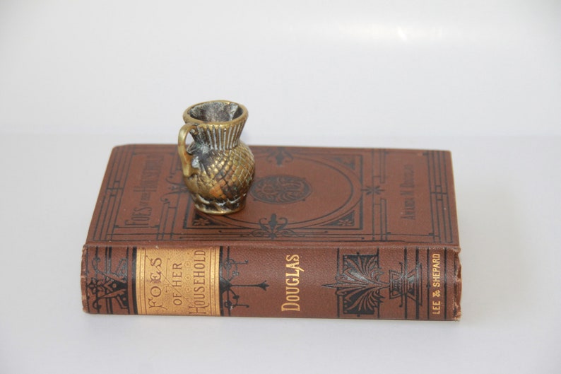 Scottish Thistle Design English Brass Miniature Jug