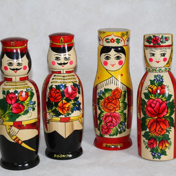 Vintage Matryoshka Bottle Holder - Russian Folk Art Doll Bottle Holder - Sold Separately