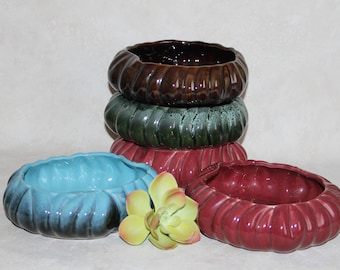 Midcentury Beauceware Planter -  Beauce Quebec Canadian Pottery Vintage Ceramic 492 - Choose Aqua Blue, Green, Brown or Wine Pink