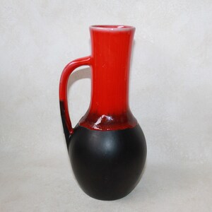 Canadian Pottery Jug Vase Black and Red Pottery image 6