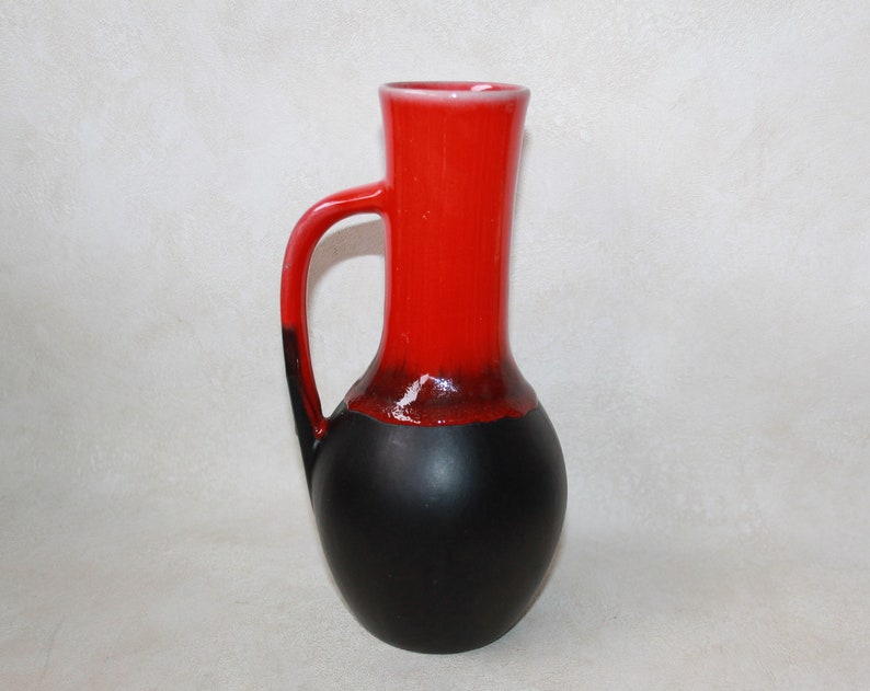 Canadian Pottery Jug Vase Black and Red Pottery image 6