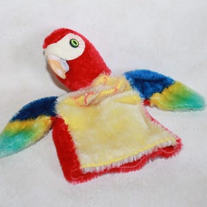 Vintage Hand Puppet - Original STEIFF &quot;Lora&quot; Parrot Plush Hand Puppet - Made in Germany