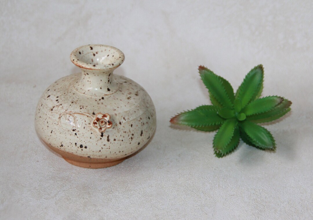 Art Studio Pottery Bud Vase Decorative Pottery Small Vase Earth Tones Speckled Glaze and