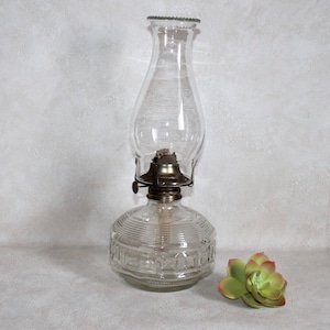Vintage 13.5 Inch Oil Lamp - Oil Lantern with Glass Chimney