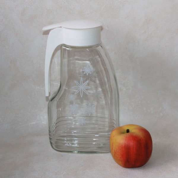 Vintage Beverage Jug - E-Z Por Corp. Juice Pitcher - Atomic Starburst Flowers