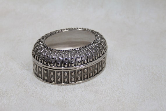 Silver Plate Jewelry Casket - Silver Trinket Box … - image 4
