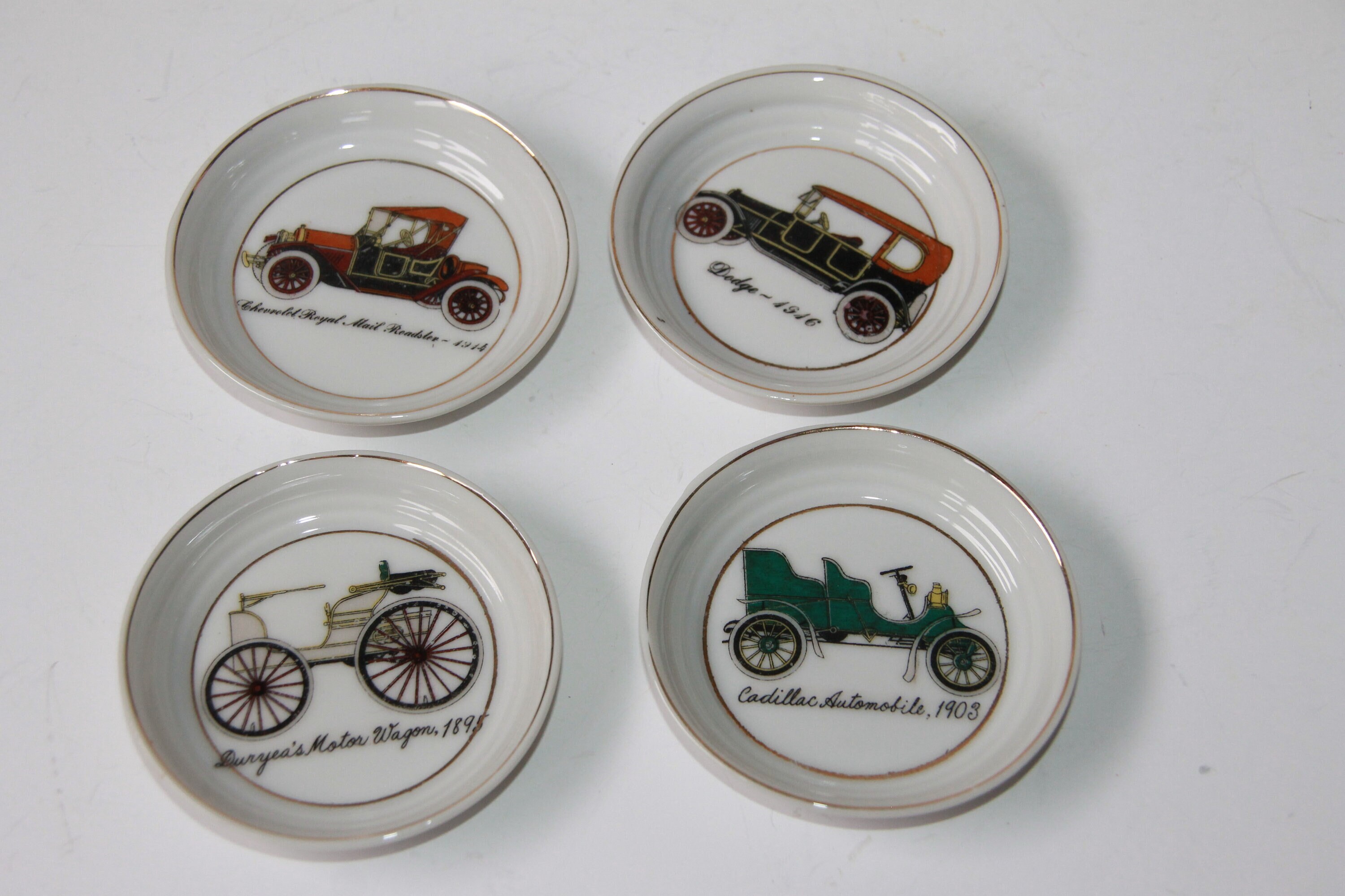 Vintage Car Coasters Porcelain Drink Coasters Old Etsy