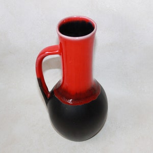 Canadian Pottery Jug Vase Black and Red Pottery image 7