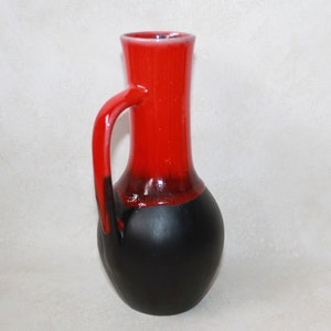 Canadian Pottery Jug Vase Black and Red Pottery image 5