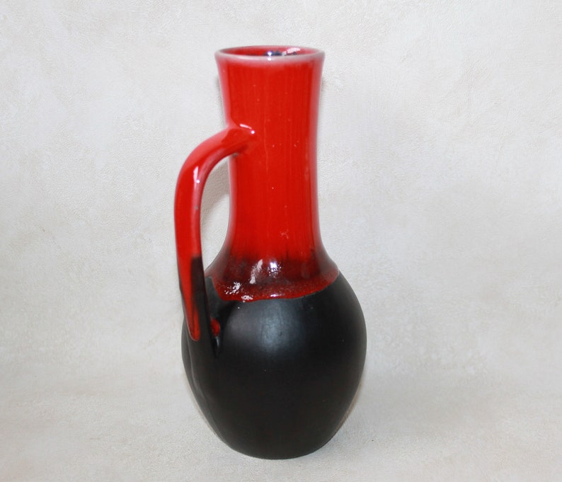 Canadian Pottery Jug Vase Black and Red Pottery image 5