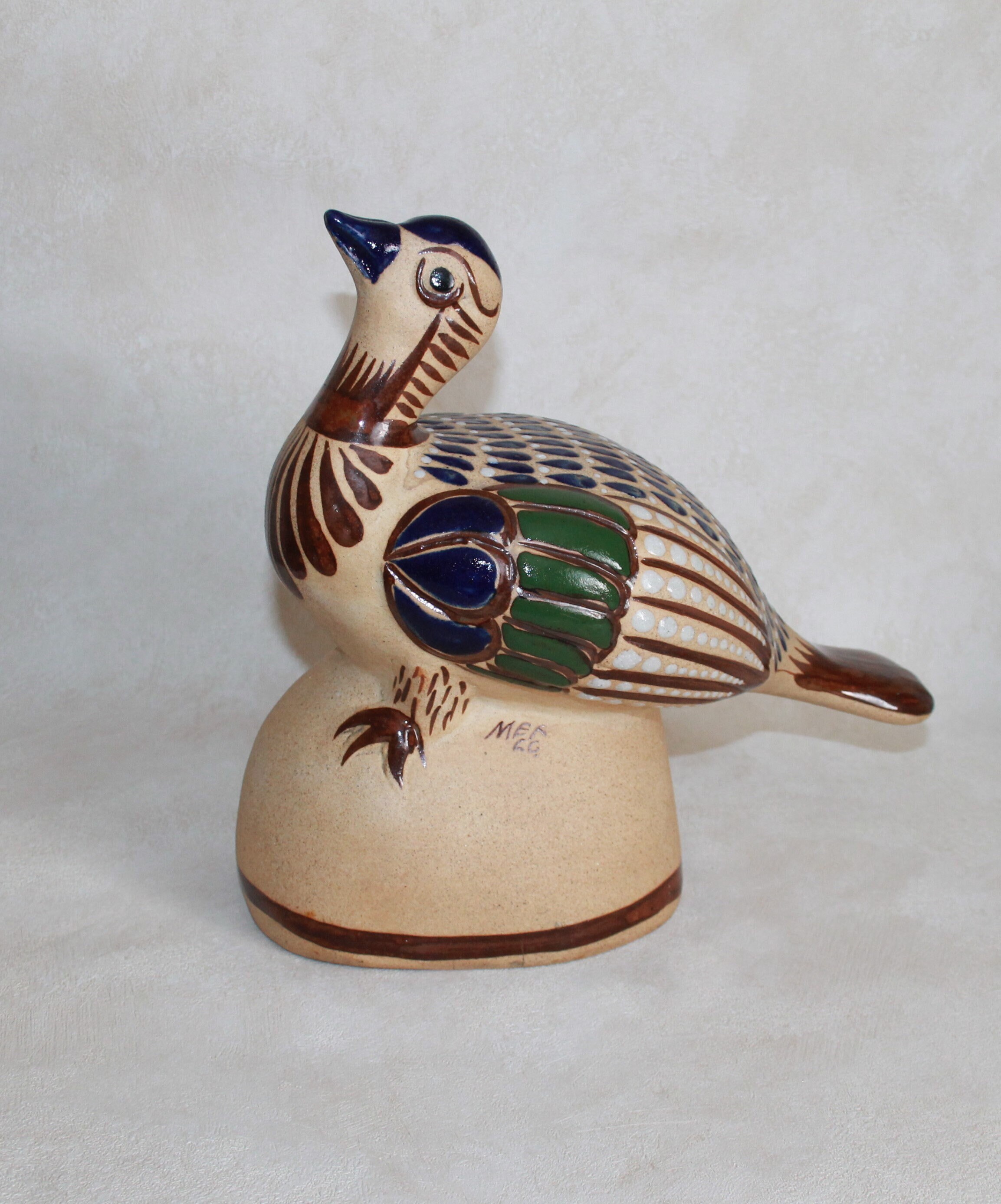 人気ブランド 海外通販 - 国内入手困難 Tonala Mexican Pottery Bird Figurine - Hand Painted Large 工芸品