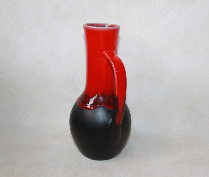 Canadian Pottery Jug Vase Black and Red Pottery image 4