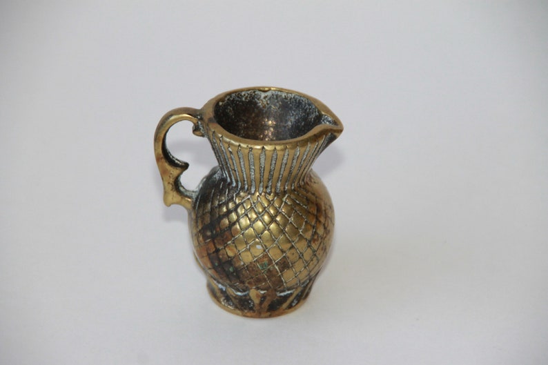 Scottish Thistle Design English Brass Miniature Jug