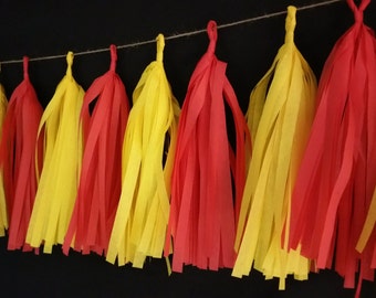 Only 16.99, 20 Tassel Kansas City Chiefs Tissue Paper Garland, Chiefs Football Party Decorations, Super Bowl, Red White Yellow Gold