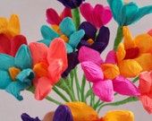 Mexican Paper Flowers, Cinco de Mayo, 12 Crepe Paper Flowers, Dia de Los Muertos, Fiesta Decorations, Altar Flowers, Day of the Dead, Luau