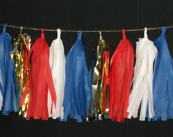 Only 10.99 Mini 20 Tassel New England Patriots Tissue Paper Garland Patriots Football Decorations Red White Blue Balloon Tassels Banner