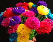 Cinco de Mayo, Day of the Dead, 50 Crepe Paper Flowers, Dia de Los Muertos, Mexican Flowers, Fiesta Decorations, Altar Flowers, Luau