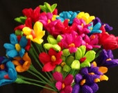24 Mexican Paper Flowers, Cinco de Mayo, Crepe Paper Flowers, Dia de Los Muertos, Fiesta Decorations, Altar Flowers, Day of the Dead, Luau