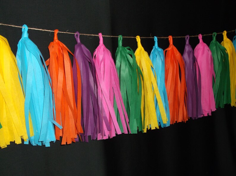 20 Tassel Fiesta Tissue Paper Garland Cinco De Mayo Fiesta Etsy