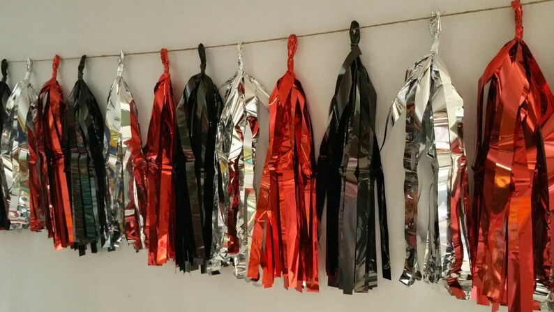 Falcons Football Banner ONLY 14.50 Red Black Football Decorations Superbowl 10 Tassel Atlanta Falcons Tissue Paper Garland Streamers