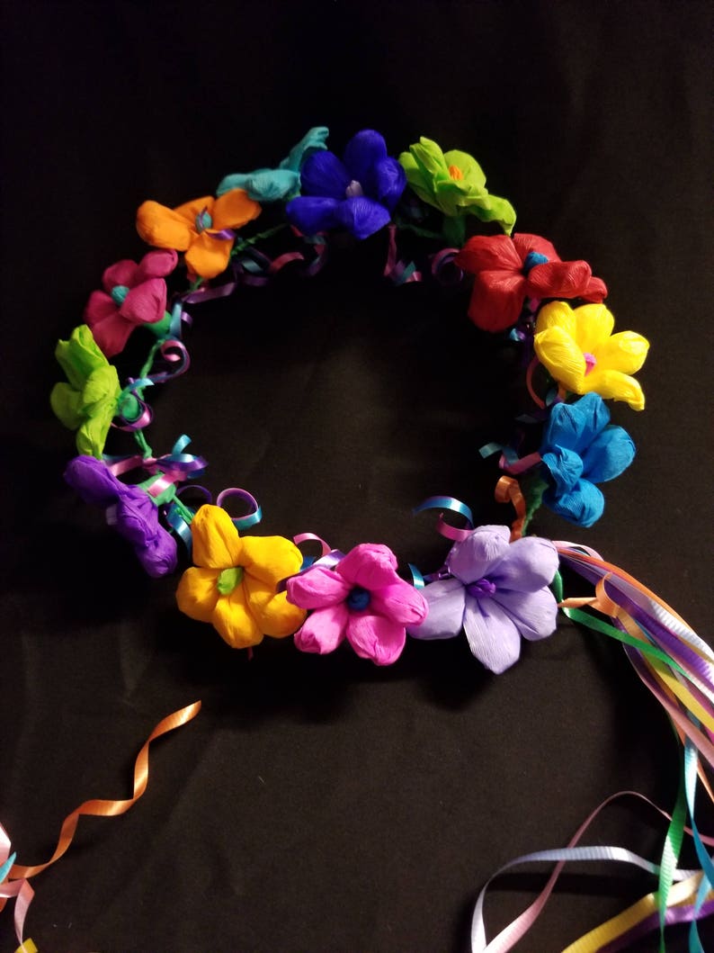 Mexican Flower Crown Fiesta Party Flowers Cinco De Mayo Day Etsy