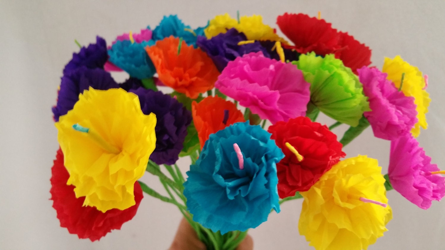 Day of the Dead 12 Crepe Paper Flowers Dia De Los Muertos Etsy