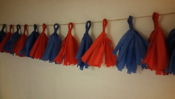 Only 10.99 Mini 20 Tassel New England Patriots Tissue Paper Garland Patriots Football Decorations Red White Blue Balloon Tassels Banner