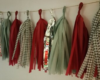 Only 16.99, 20 Tassel Tissue Paper Garland, University of Alabama Crimson Tide, Football, Poms, Balloon Tassels,  Decoration, Tassel Garland