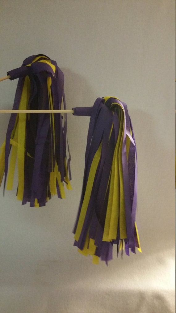 Lsu Tigers 10 Cheerleading Pom Poms Shakers Purple Yellow Etsy