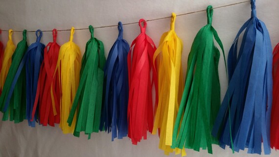 20 Tassel Sesame Street Tissue Paper Garland Birthday Party Etsy