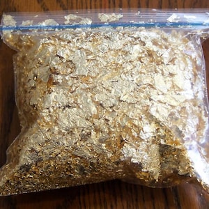 5 Grams Gold Leaf Flake - Huge Beautiful Flakes use for Art, Decorating, Weddings, Vials