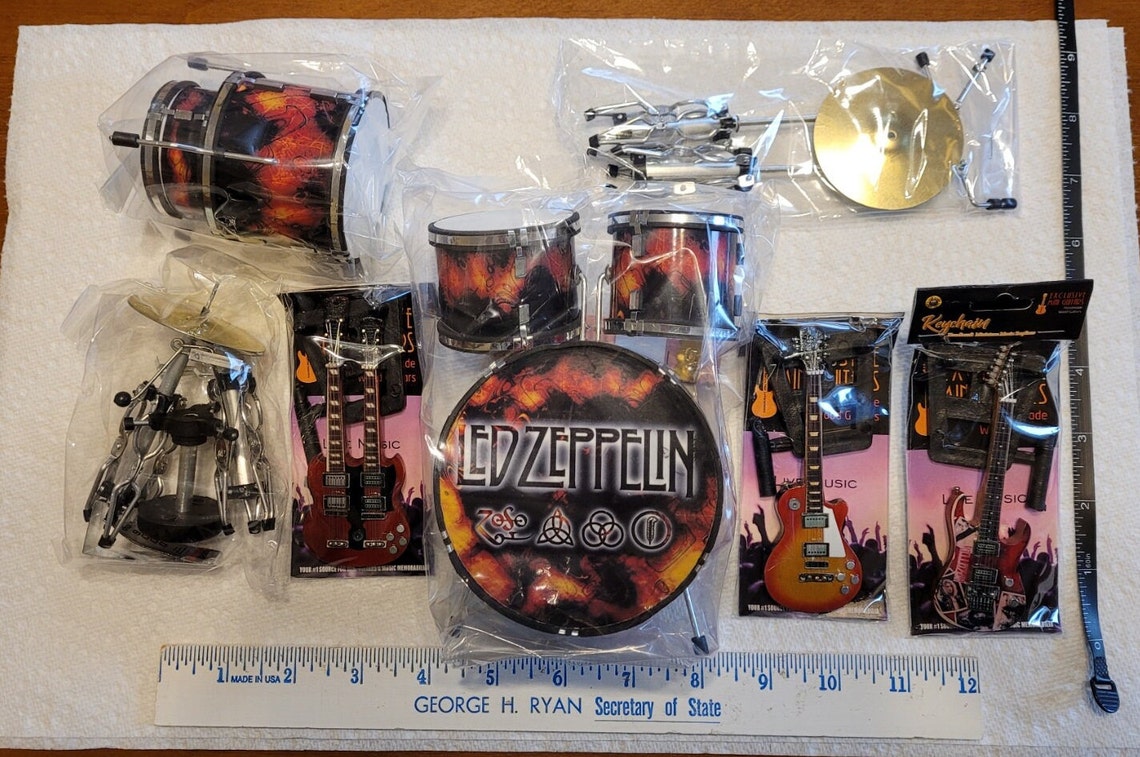Led Zeppelin Miniature Drum Guitar and Yamaha Keyboard Etsy