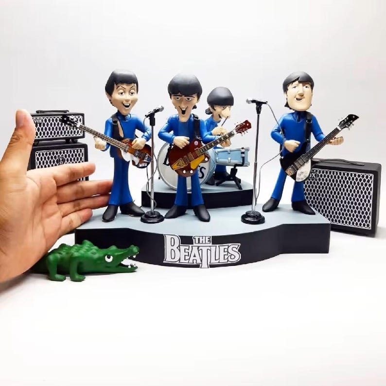 Beatles Mini Instruments Miniature Beatles Figurines & Instruments With Drums, VOX Amps, Stage ...