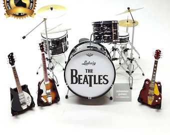 The Beatles ミニチュア楽器セット ビッグサイズ Miniature Beatles Instrument Set Accurate Reproduction of