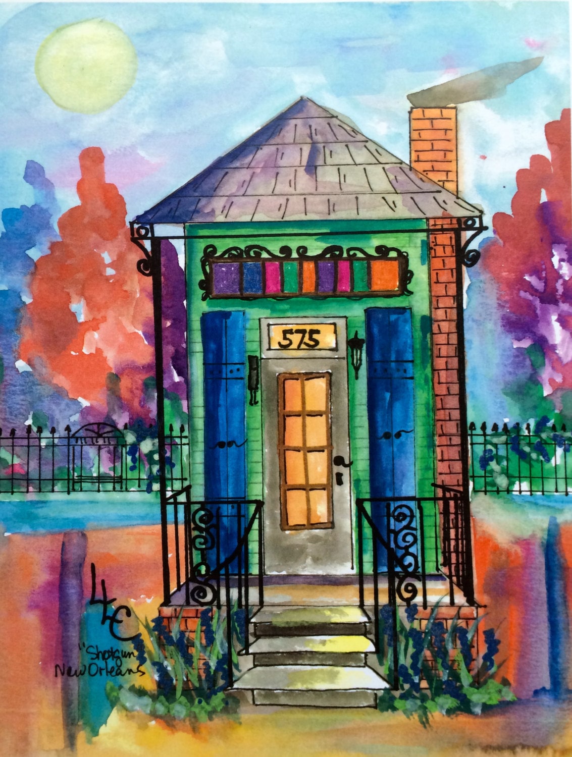 575 New Orleans Green Shotgun House