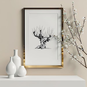 Harry Potter Whomping Willow Pen and Ink Drawing Digital Print // INSTANT DOWNLOAD