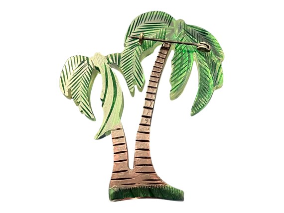 Reverse carved and painted Lucite Palm Tree - image 2