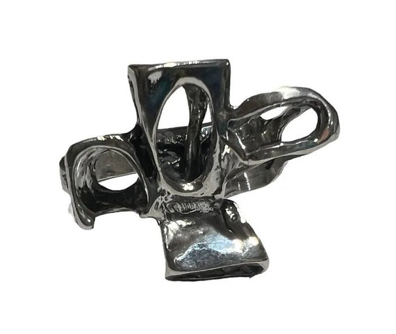 Sterling Brutalist Modernist Ring size 8 - image 1