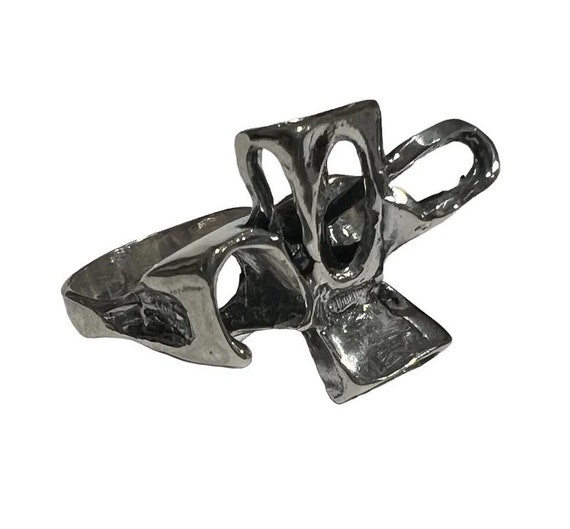 Sterling Brutalist Modernist Ring size 8 - image 4