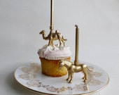 Gold Safari Candle Holders | Birthday Candles | Set of 5 | Gold party décor | Childs Birthday Party | Cake decoration